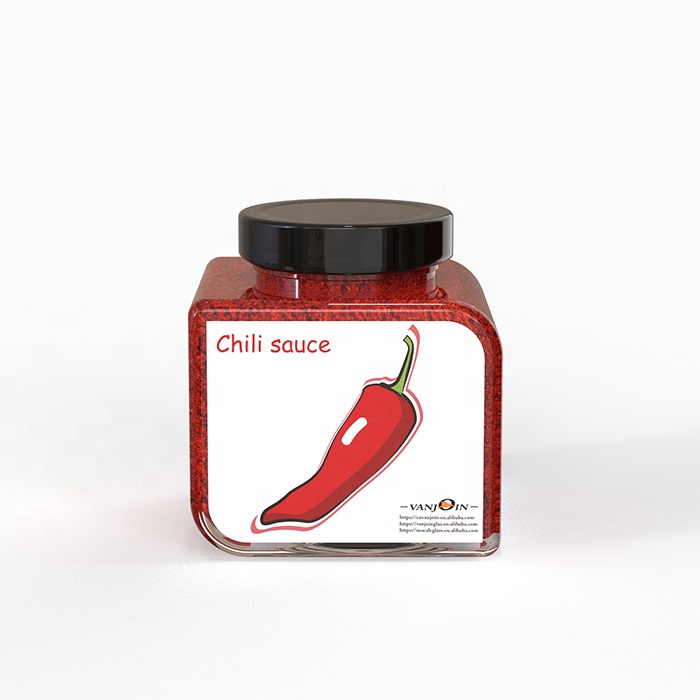 Unique design wide mouth 314ml empty square canning jars for chili sauce wholesale