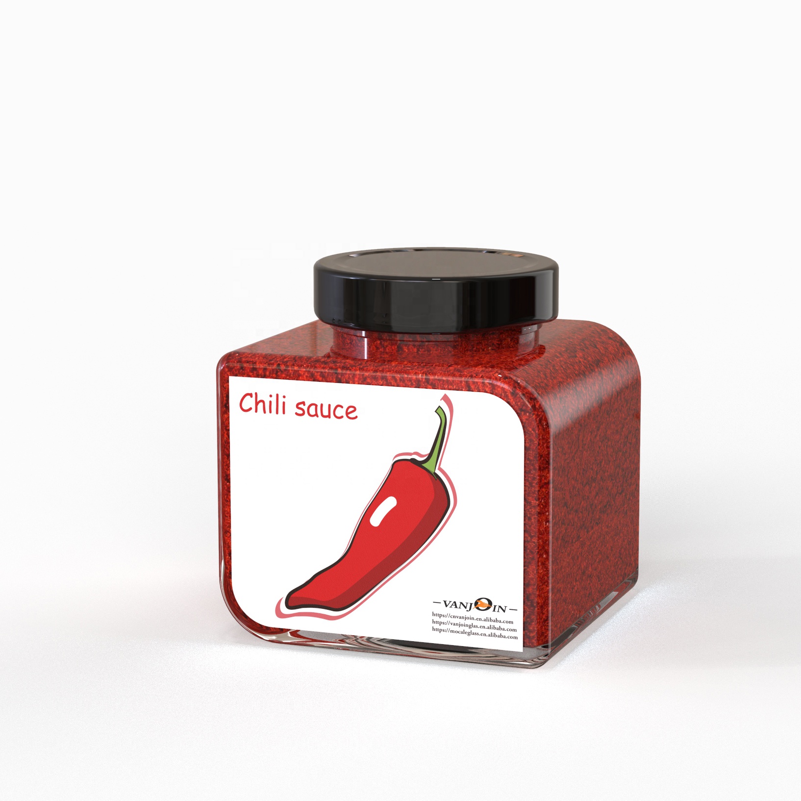 Unique design wide mouth 314ml empty square canning jars for chili sauce wholesale