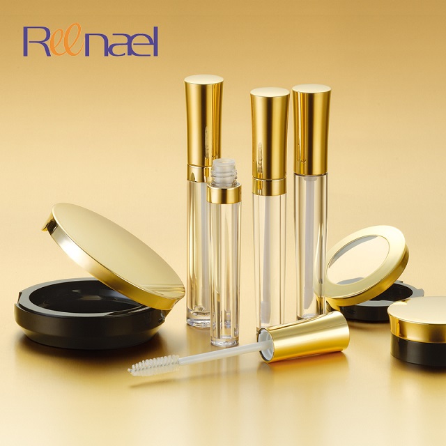 Unique double wall covers slender waist bottle empty lip gloss case plastic packaging cosmetic liquid lipstick container