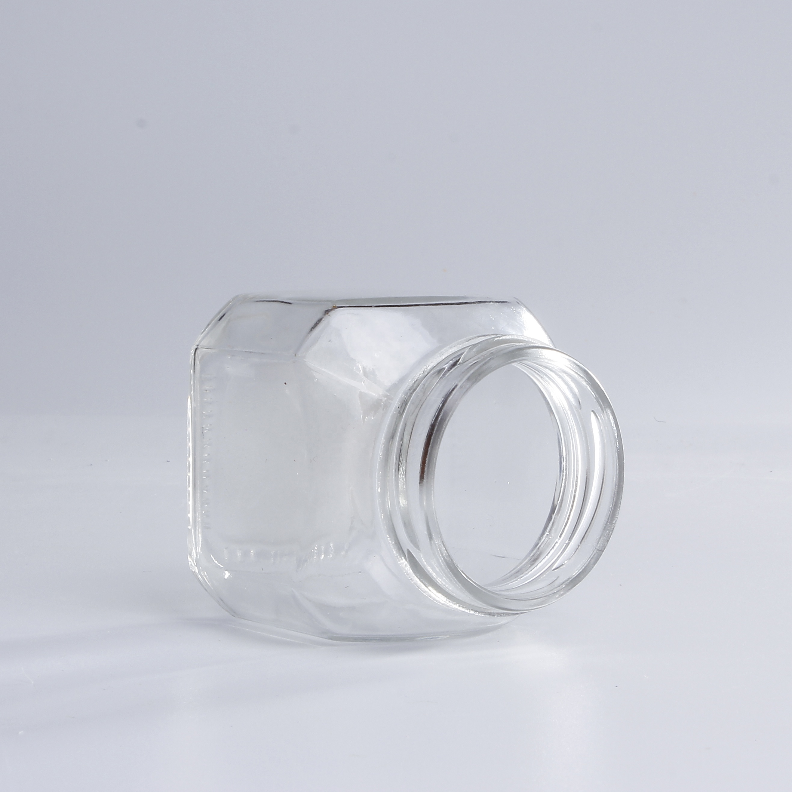 Unique food storage 314ml square glass honey canning jars wholesale with metal airtight lid for jam sauce packaging
