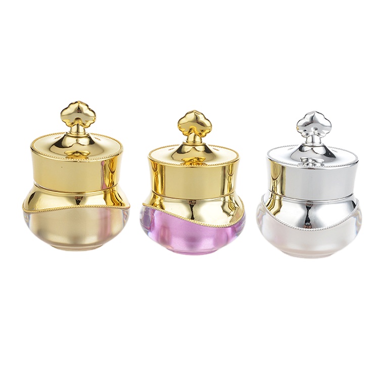 Unique high quality 10g acrylic eye cream jar with gold cap