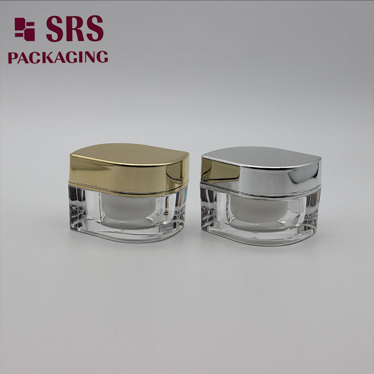 Unique leaf shape mini cosmetic container 10ml nail jar made of acrylic