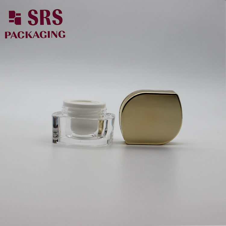 Unique leaf shape mini cosmetic container 10ml nail jar made of acrylic