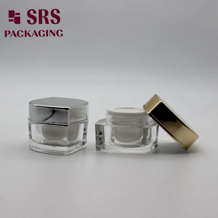 Unique leaf shape mini cosmetic container 10ml nail jar made of acrylic