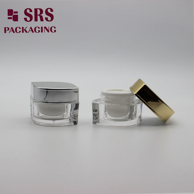 Unique leaf shape mini cosmetic container 10ml nail jar made of acrylic