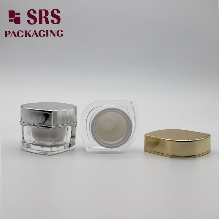 Unique leaf shape mini cosmetic container 10ml nail jar made of acrylic
