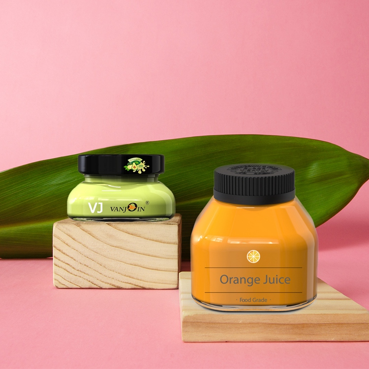 Unique oblique Shape 75ml Mini Cute High Quality Clear Sauce Glass Jar with Screw Lids Design for Sauce and Jam Storage