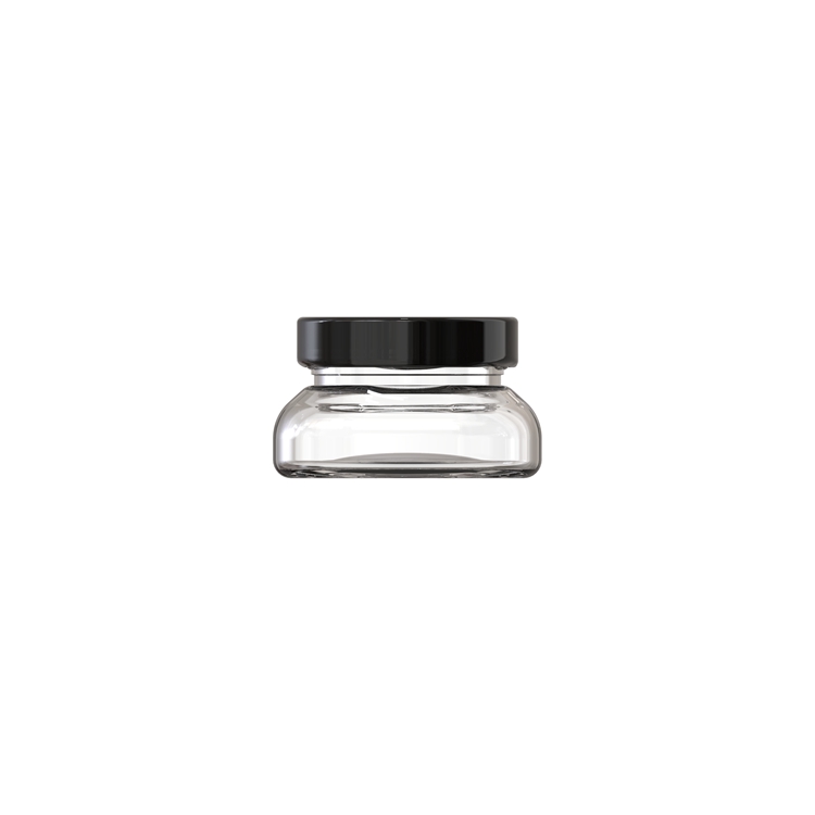 Unique oblique Shape 75ml Mini Cute High Quality Clear Sauce Glass Jar with Screw Lids Design for Sauce and Jam Storage