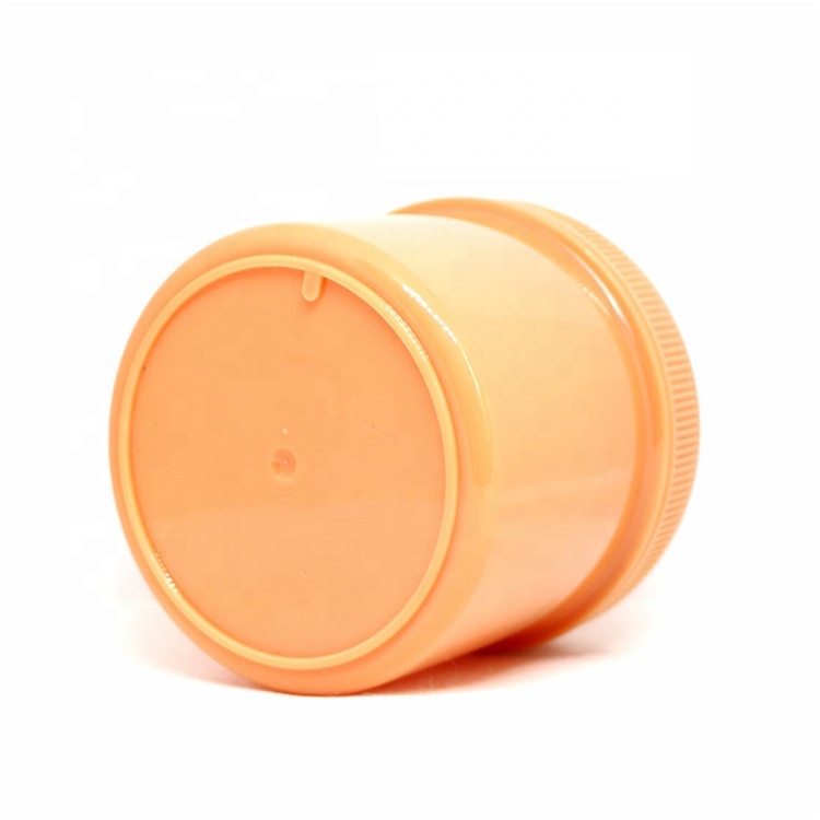 Unique orange PET plastic cream container and jars for cosmetics with screw cap lid 4oz 8oz body butter oil container