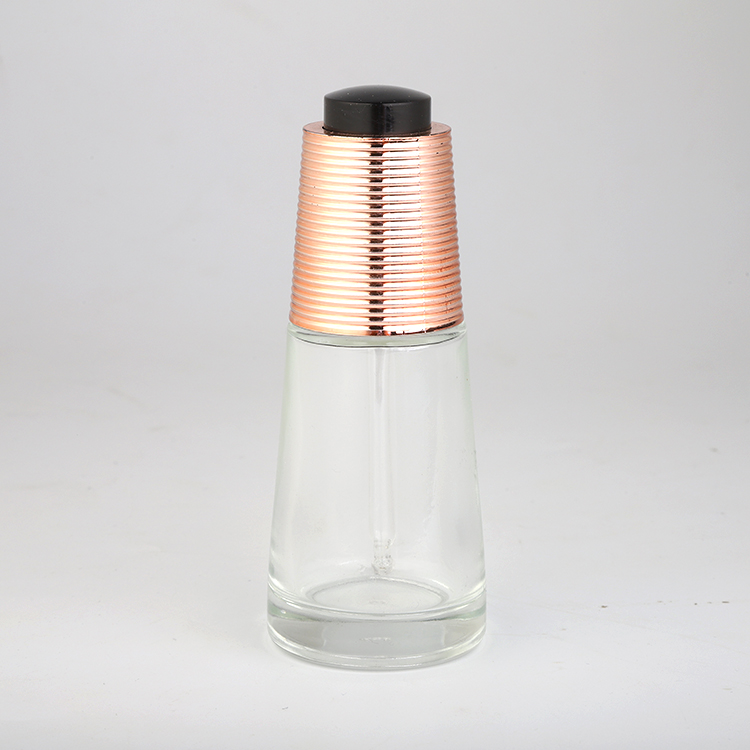 Unique transparent round shape 35ml transparent glass dropper bottle for essential oil