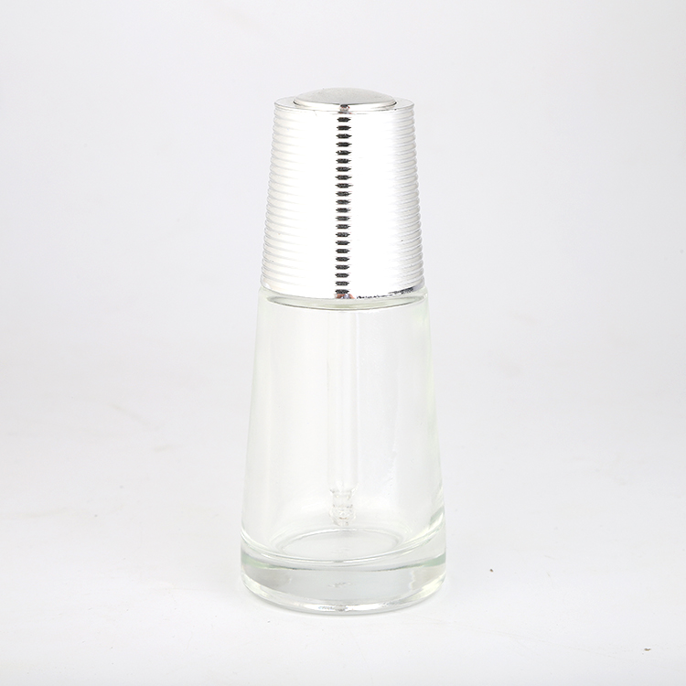 Unique transparent round shape 35ml transparent glass dropper bottle for essential oil