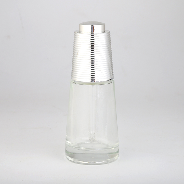 Unique transparent round shape 35ml transparent glass dropper bottle for essential oil