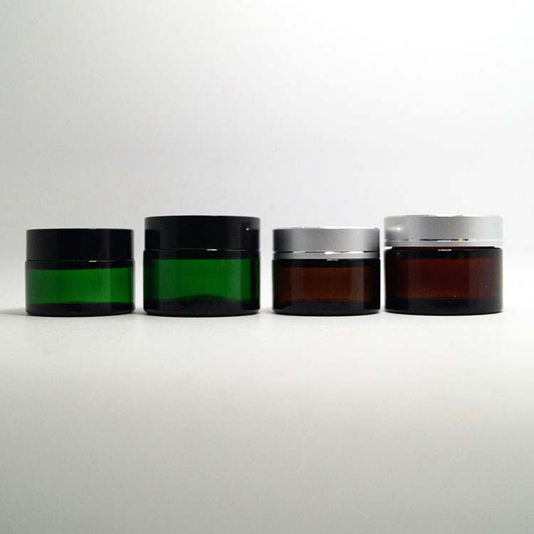 Unique wood transfer printing cosmetic container glass jar 5ml with Wood Grain lid