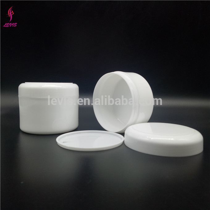 Universal white plastic PP 250ml empty cosmetic jars with liner