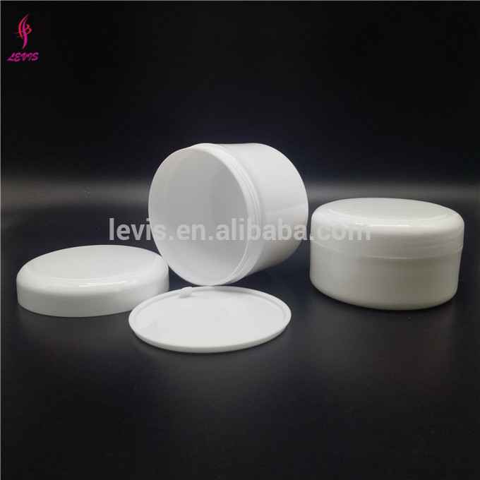 Universal white plastic PP 250ml empty cosmetic jars with liner