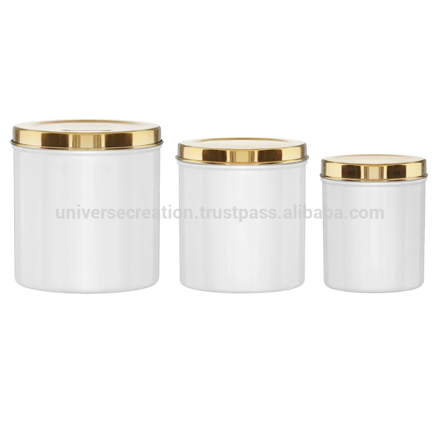 Universe Creation wholesale eco-friendly healthy 500ml metal jar with metal silicone lid set of 3