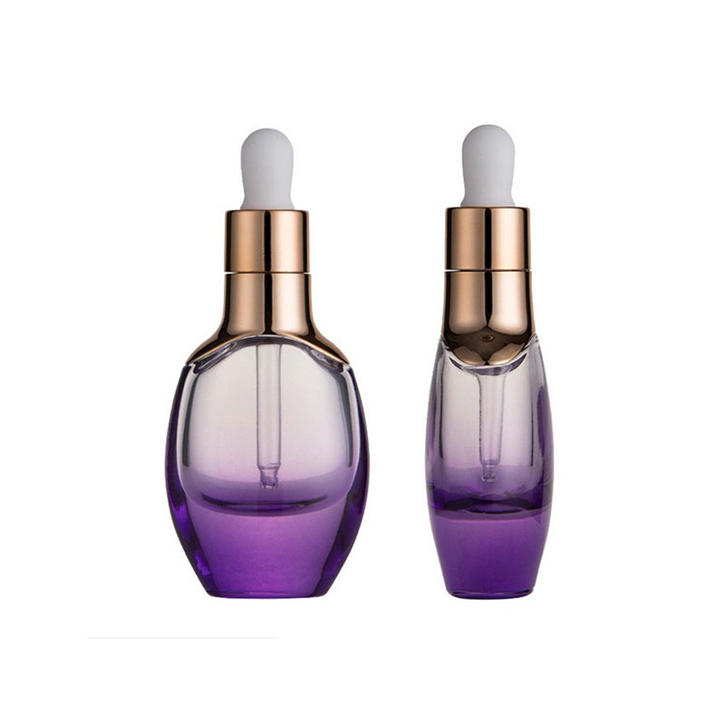 Up to 3 samples 15ml 30ml essential oil bottle Ocean Blue Glass dropper perfume bottle with metallic dropper cap