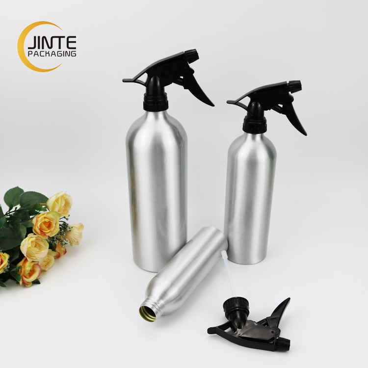 Useful high capacity toilet cleaner aluminum bottle with trigger pump sprayer in 250ml 300ml 350ml 400ml 500ml 750ml 1000ml