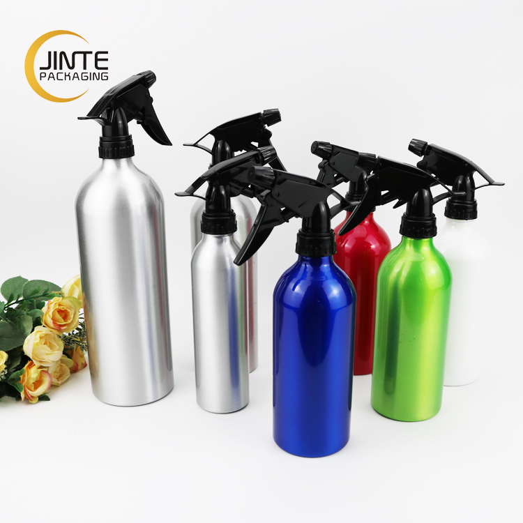 Useful high capacity toilet cleaner aluminum bottle with trigger pump sprayer in 250ml 300ml 350ml 400ml 500ml 750ml 1000ml