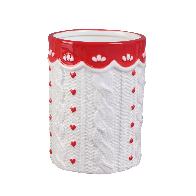 Utensil Holder Spoon Caddy Countertop Ceramic Patterns Croche kitchen Utensils set organizer