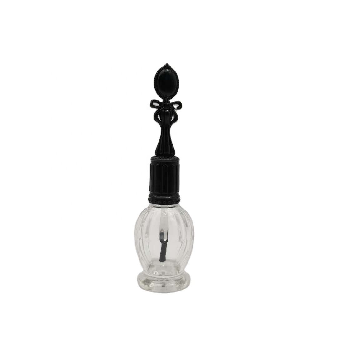 Uv Gel Nail Polish Bottle with Brush Black Empty Glass Glass Material Cosmetic Packing Carton Box Slik Screen, Hot Stamp 5000pcs
