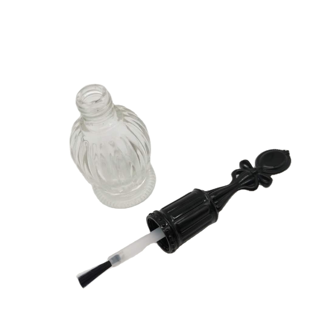 Uv Gel Nail Polish Bottle with Brush Black Empty Glass Glass Material Cosmetic Packing Carton Box Slik Screen, Hot Stamp 5000pcs