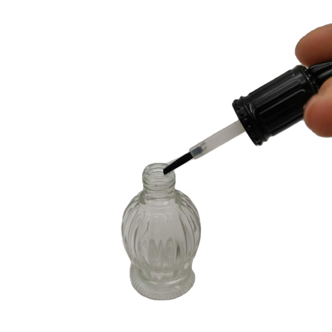 Uv Gel Nail Polish Bottle with Brush Black Empty Glass Glass Material Cosmetic Packing Carton Box Slik Screen, Hot Stamp 5000pcs