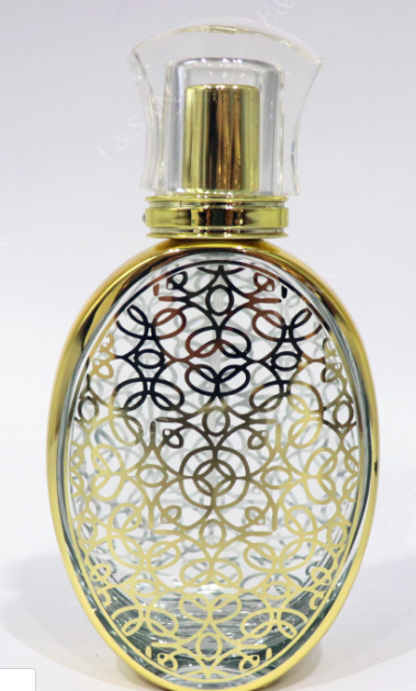 Uv carving 50ML transparent oblate high-grade perfume bottle