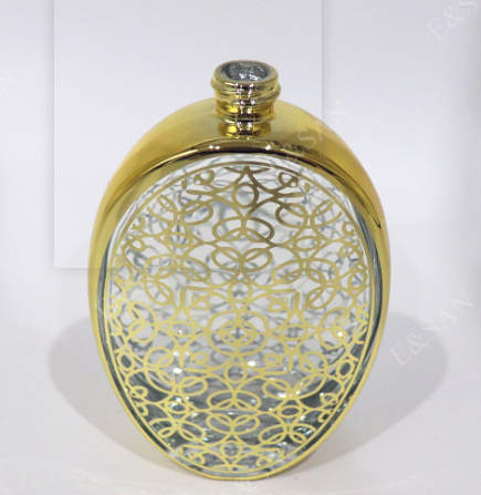 Uv carving 50ML transparent oblate high-grade perfume bottle