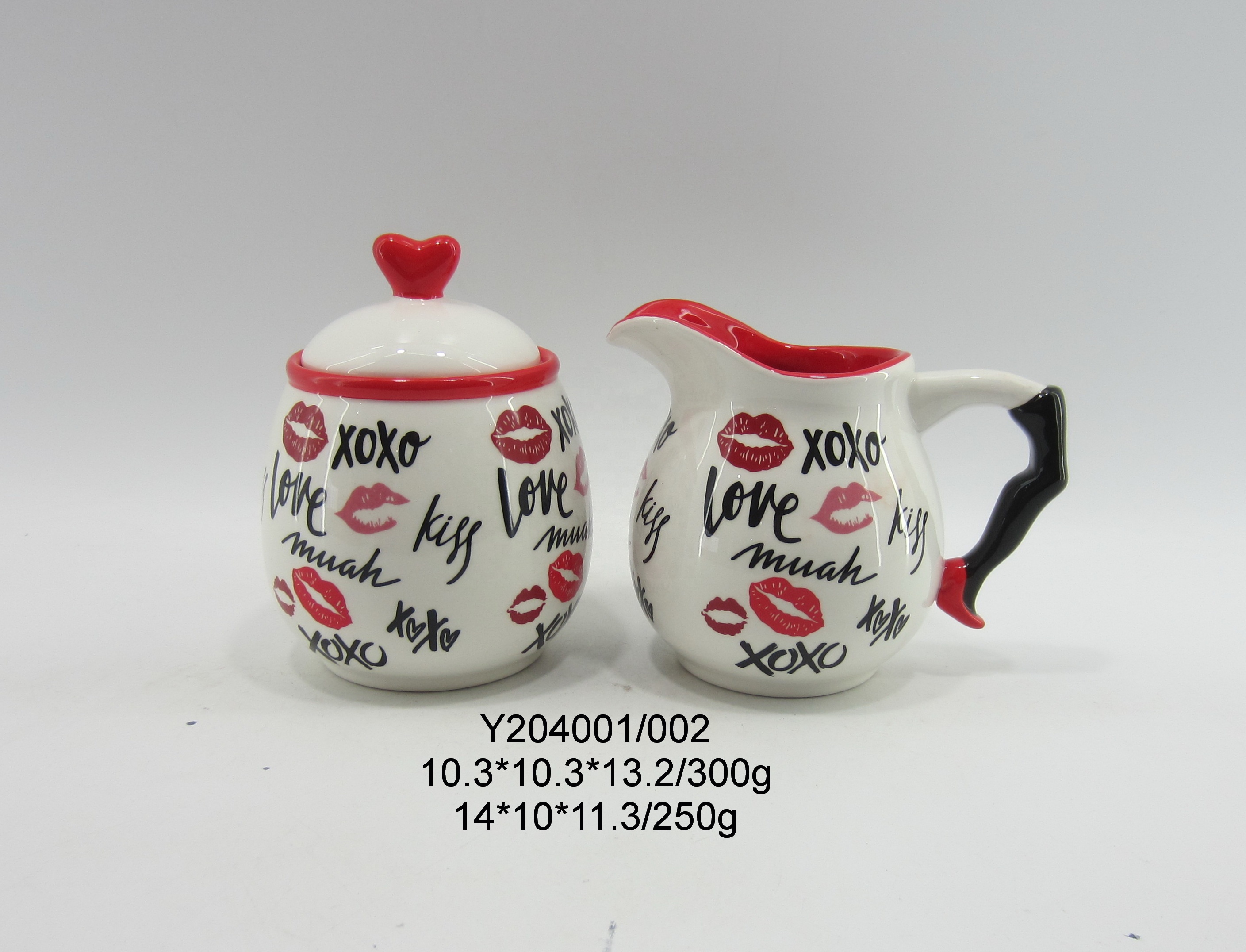 Valentine Heart design Airtight CandyJar Heart shape Lid Ceramic Airtight Canister Food Container Cookie Jar