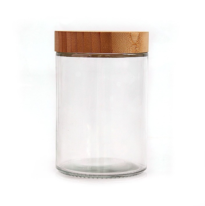 Valentine gifts round glazen pot bocal en verre bamboo wide mouth glass candle jars 220ml with lid