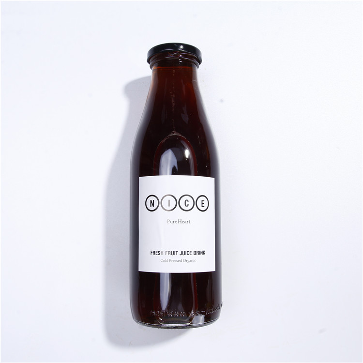 Vanjoin 1 Liter Clear Fresh Juice Beverage Organic Milk Glass Bottles With Twist-Off Lid For Home Container