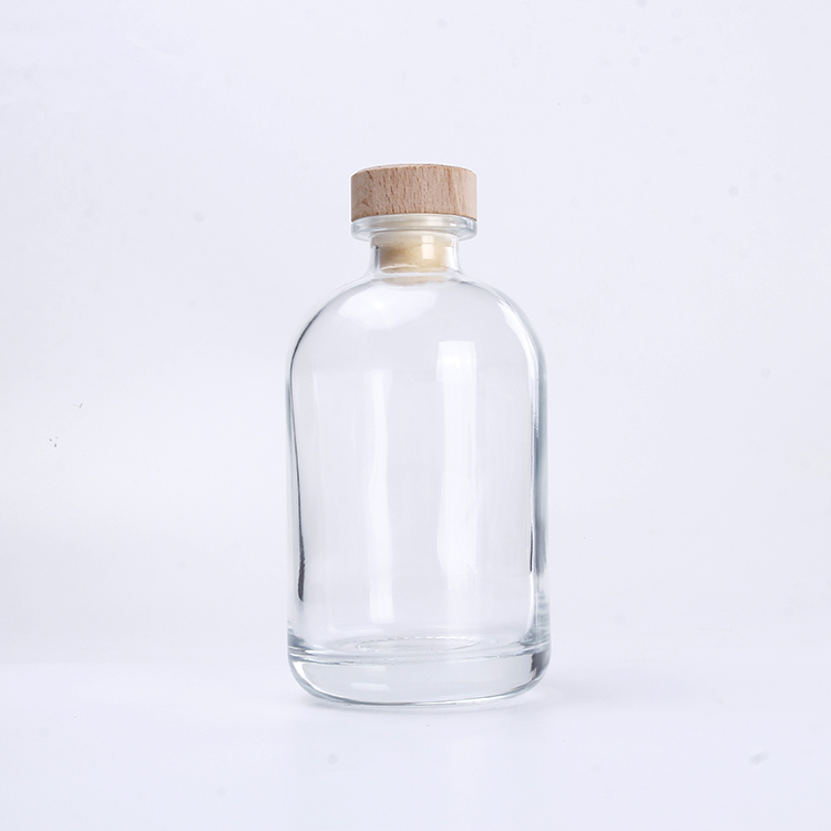 Vanjoin 100 ML 250 ML 375ML 500ML Gin Rum Shot Liquor Round Glass Bottle with Cork Lid