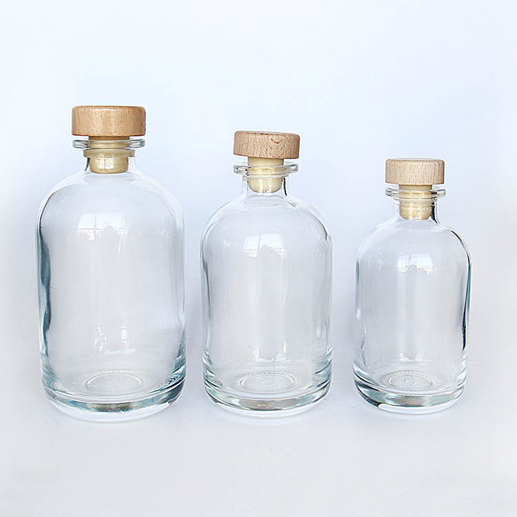 Vanjoin 100 ML 250 ML 375ML 500ML Liquor Round Glass Bottle with Cork