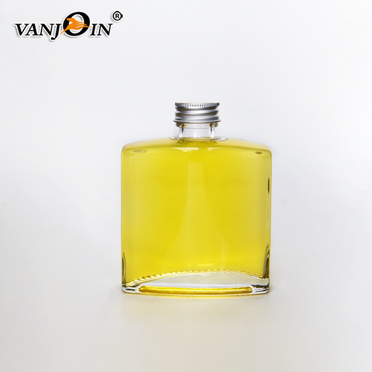Vanjoin 100ml 200ml 250ML Flat Glass Bottle Cold Drip/ Brew Coffee Hip Flask Glass Bottles with Logo Printing and Metal Lid