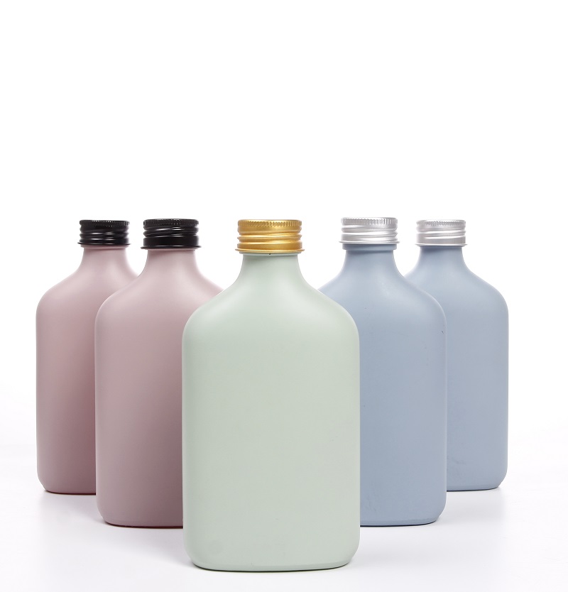 Vanjoin 100ml 200ml 250ml 350ml 500ml flat square clear cold liquor beverage juice coffee wine bottles glass flask bottle