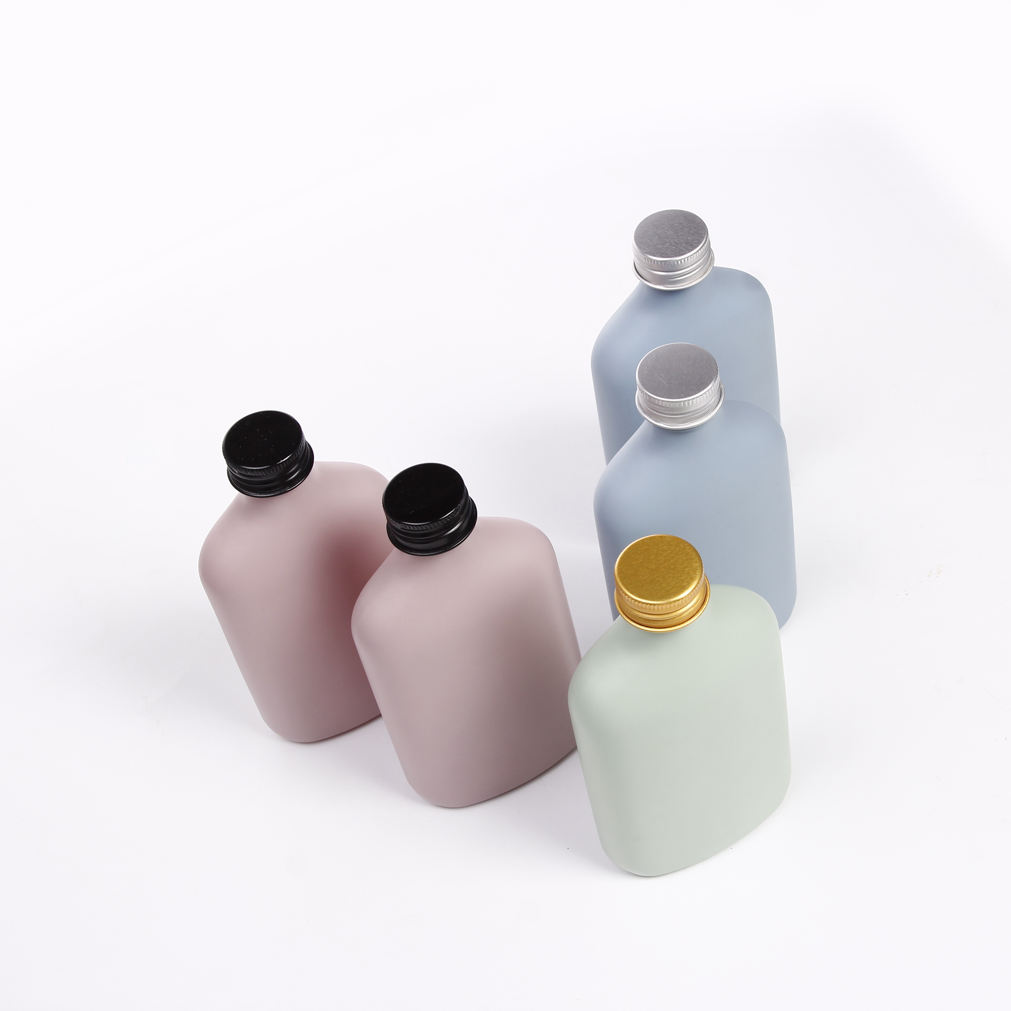 Vanjoin 100ml 200ml 250ml 350ml 500ml flat square clear cold liquor beverage juice coffee wine bottles glass flask bottle