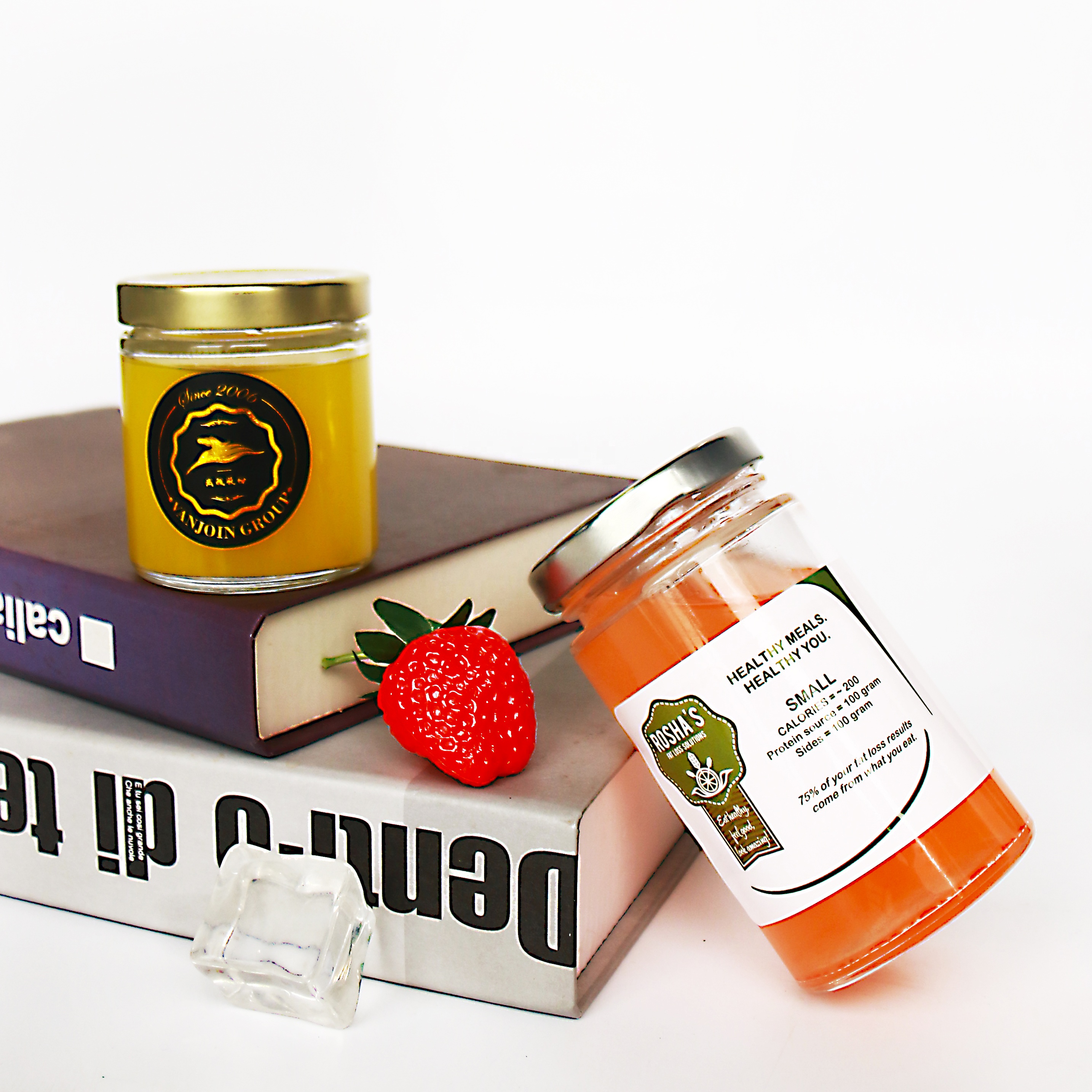 Vanjoin 12oz 16oz Glass Honey Jar Clear Jam Food Jar For Storage