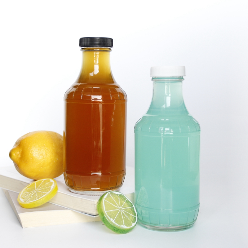 Vanjoin 16oz 500ml Clear Glass BBQ Sauce Bottle With Plastic Cap For Cooking