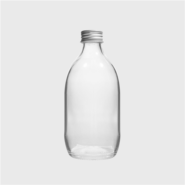 Vanjoin 2021 Beverage Bottles 250ml 300ml 350ml 500ml Frosted Clear Glass Soft Drink Bottle With Screw Aluminum Cap