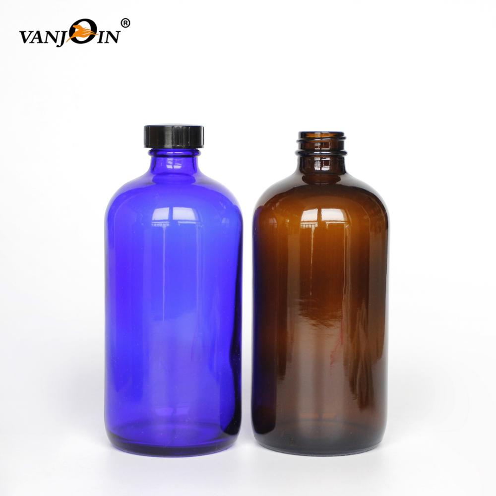 Vanjoin 250ml 500ml Refillable Lotion Container Amber Clear Glass Soap Pump Shampoo Bottle For Hand Wash Bathroom