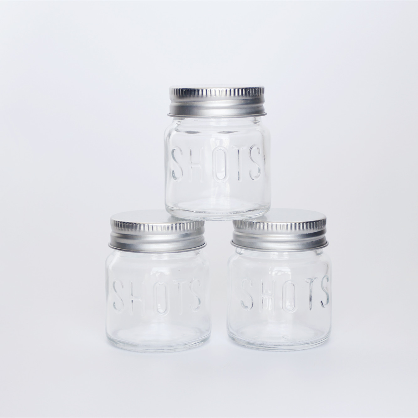 Vanjoin 2oz 60ml 80g Mini Shot Glass Jar With Sliver Screw Metal Lid For Bulk Liquor Coffee