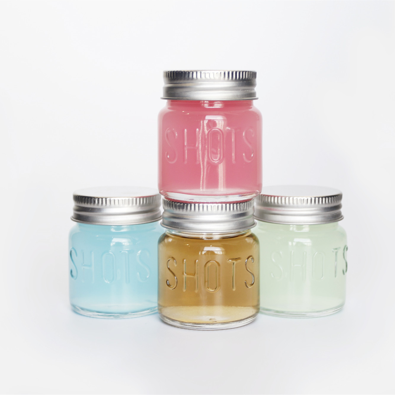 Vanjoin 2oz 60ml 80g Mini Shot Glass Jar With Sliver Screw Metal Lid For Bulk Liquor Coffee