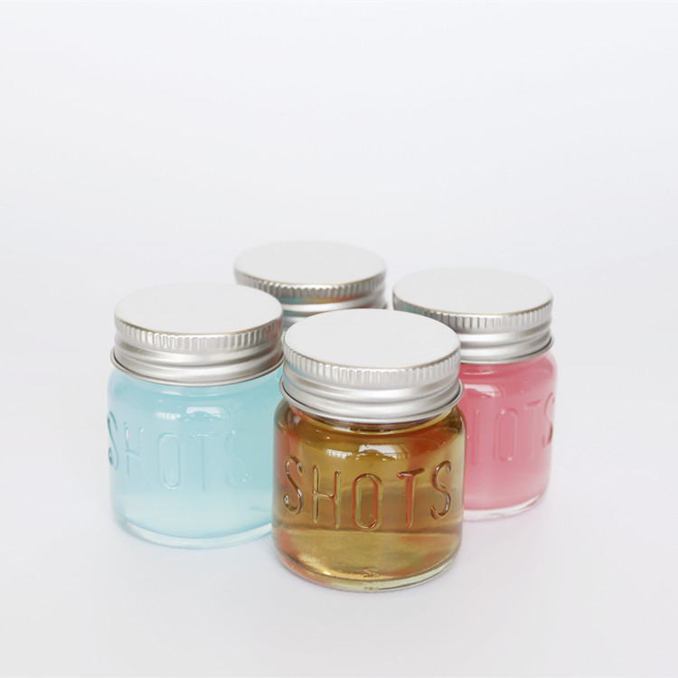 Vanjoin 2oz 60ml 80g Mini Shot Glass Jar With Sliver Screw Metal Lid For Bulk Liquor Coffee
