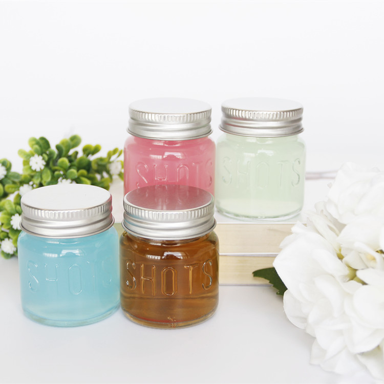 Vanjoin 2oz 60ml 80g Mini Shot Glass Jar With Sliver Screw Metal Lid For Bulk Liquor Coffee