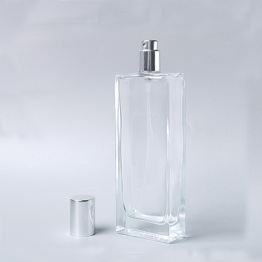Vanjoin 30ml 50ml Custom Logo Square Perfume glass Bottle with Spray Head Gold Logo Decal on Bottle