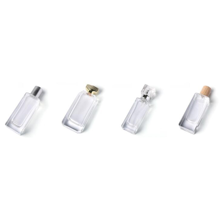 Vanjoin 30ml 50ml Custom Logo Square Perfume glass Bottle with Spray Head Gold Logo Decal on Bottle
