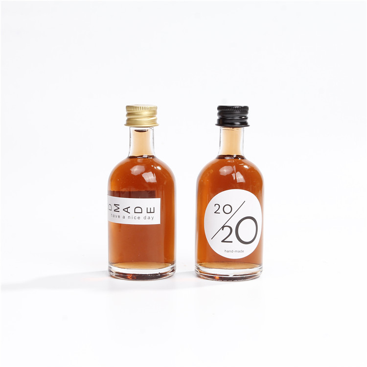 Vanjoin 50ML Mini Glass Bottles Small Neck Width Liquor Bottles with Screw Cap