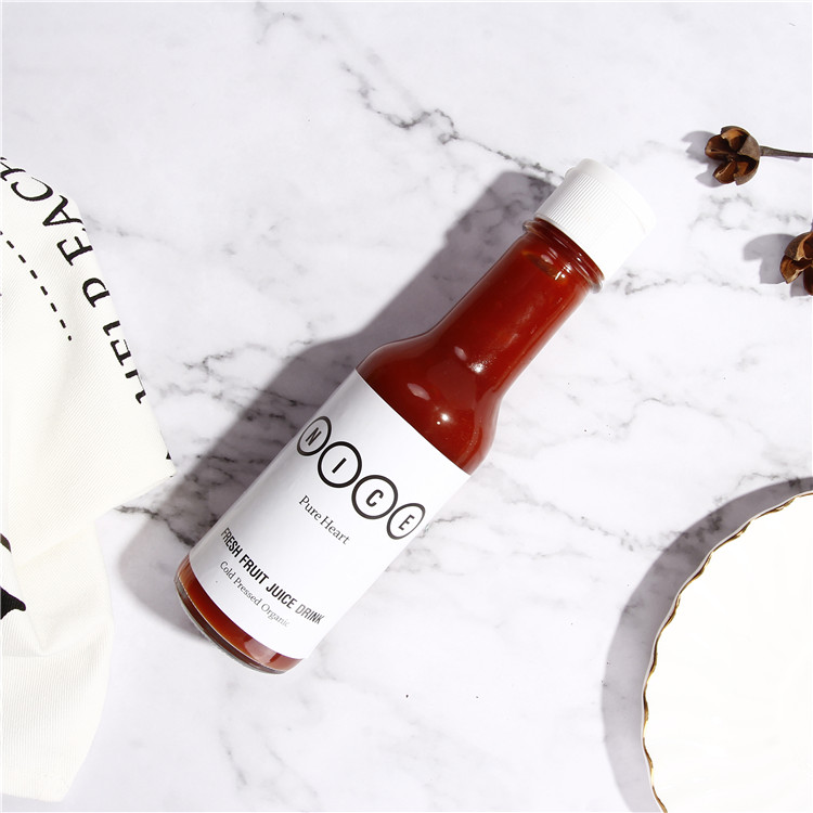 Vanjoin 5oz Woozy Hot Sauce Glass Bottles For Ketchup BBQ Sauce With Shrink Band Plastic Stopper