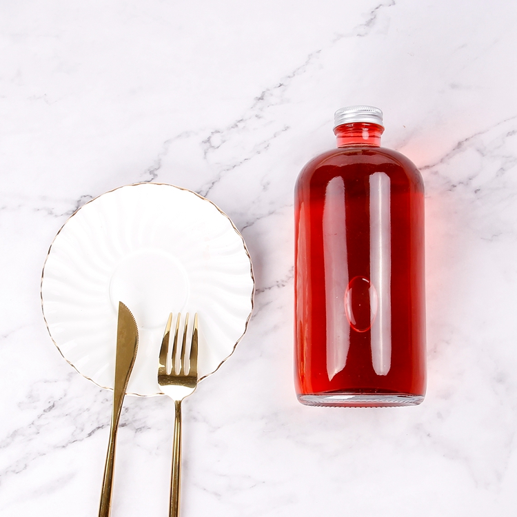 Vanjoin 8 oz 16 oz 32 oz Hot selling round glass bottle with lid 250ml 500ml 1000ml